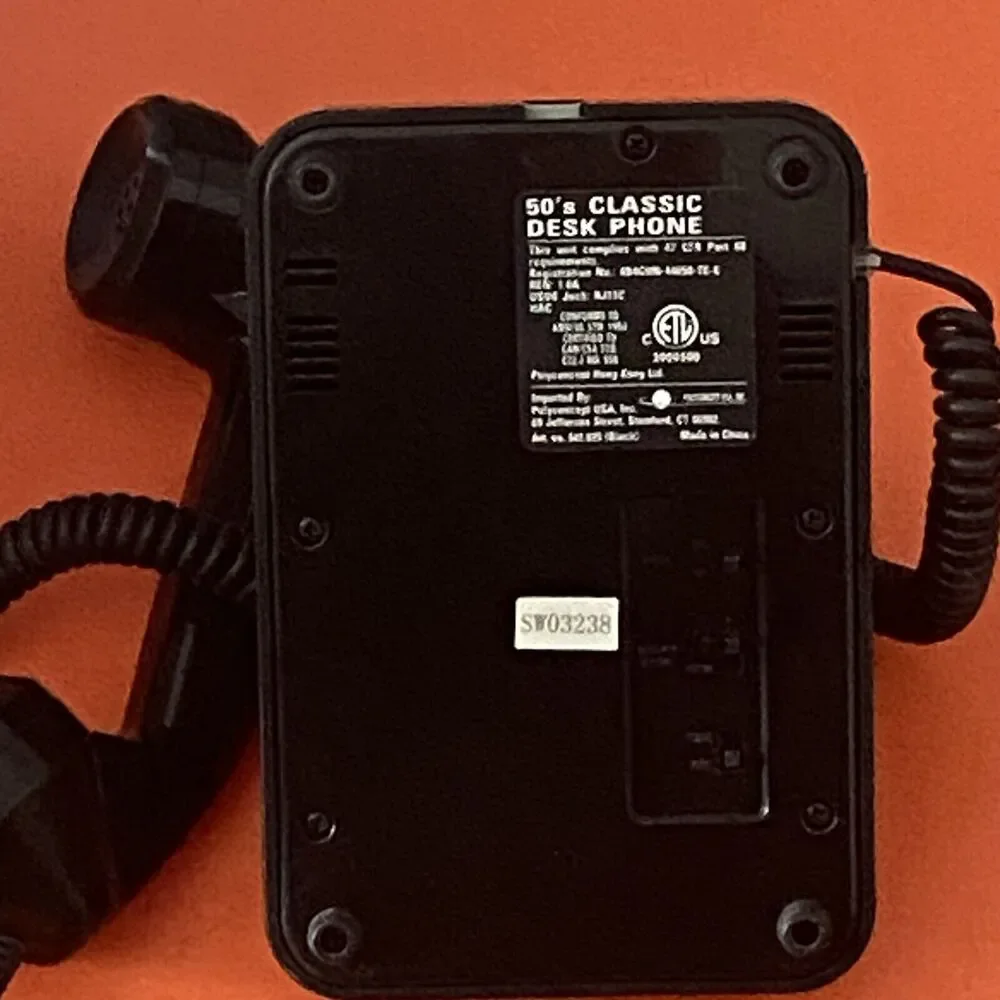50's Style Classic Black Touch Tone Desk Phone from Polyconcept